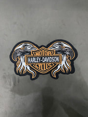 Double Eagle Harley-Davidson Embroidered Patch | Large 12-Inch Biker Vest Back Badge
