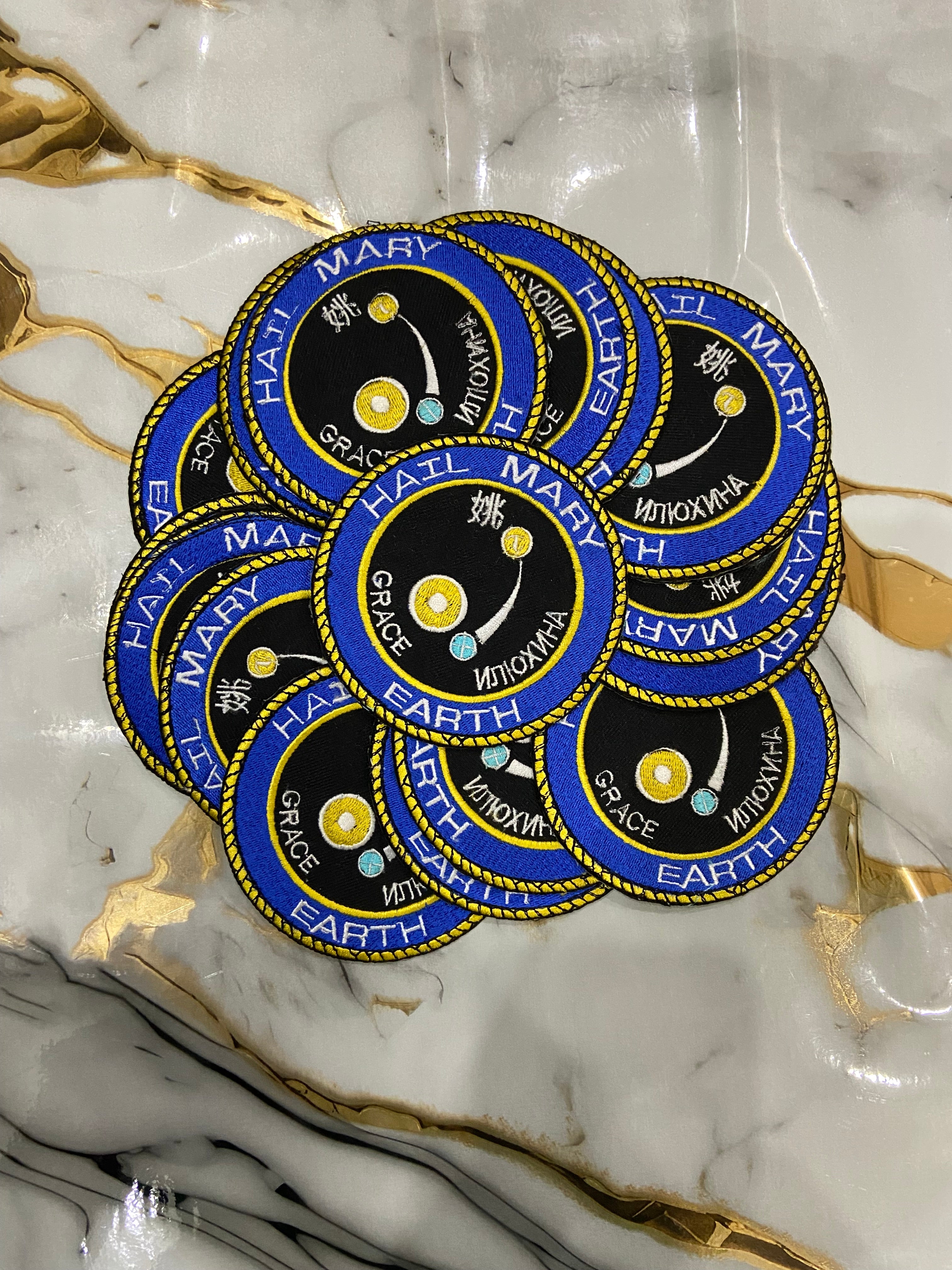 Hail Mary Embroidered Patch Set | 3-Piece Football & Pop Culture Badge Collection | Iron-On Sew-On Graphic Applique Set