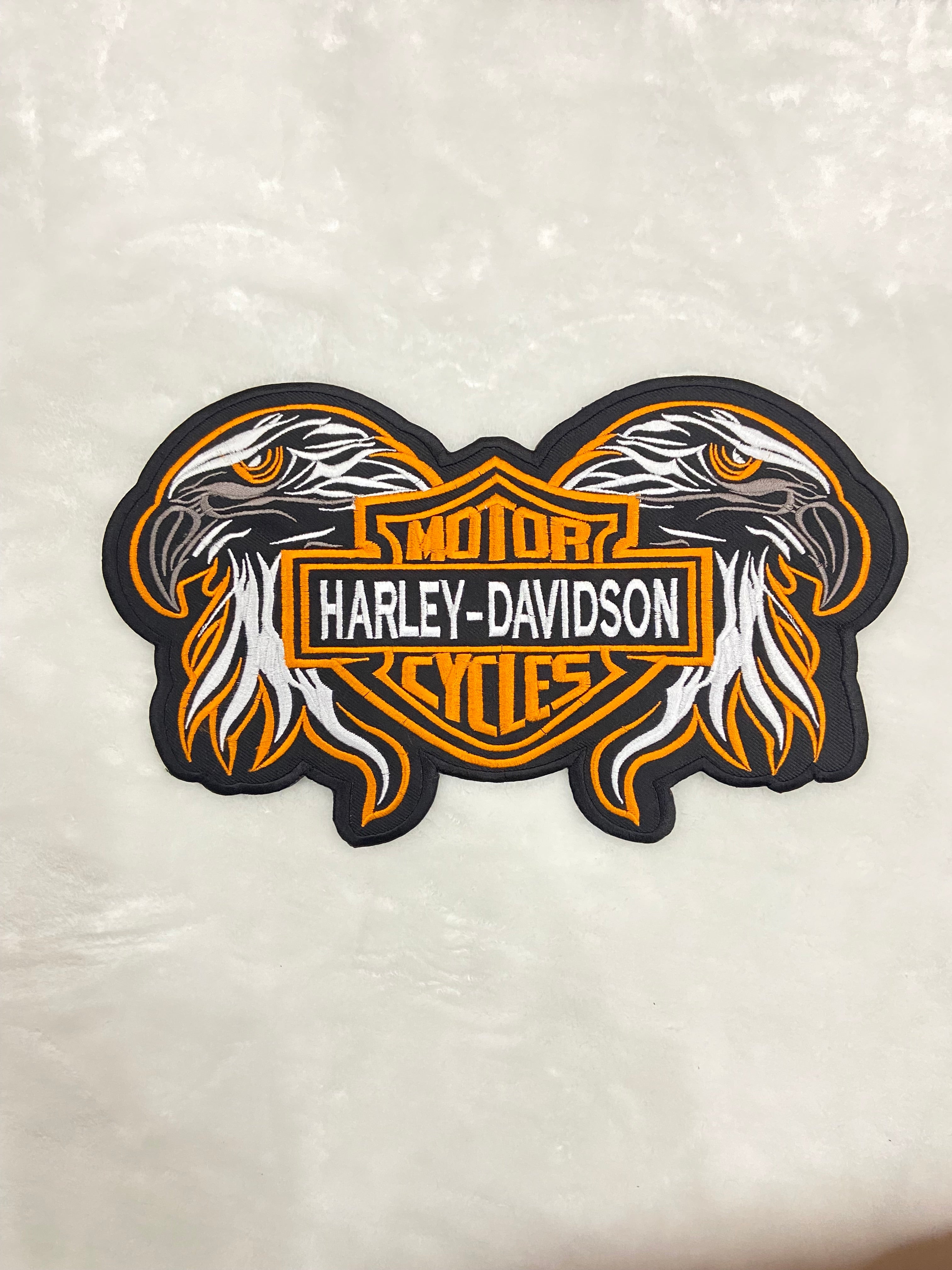 Double Eagle Harley-Davidson Embroidered Patch | Large 12-Inch Biker Vest Back Badge