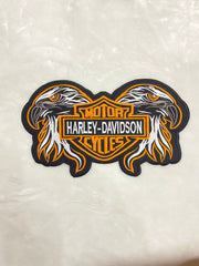 Double Eagle Harley-Davidson Embroidered Patch | Large 12-Inch Biker Vest Back Badge