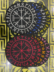 Viking Compass Vegvisir Back Patch | Valhalla Biker Vest & Norse Mythology Applique