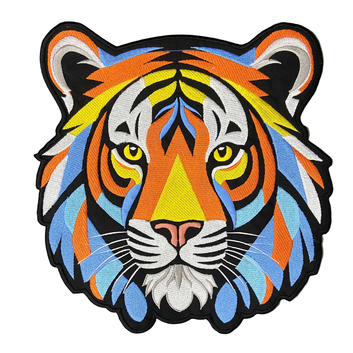 Vibrant Tiger Face Embroidery Patch: Iron-On or Sew-On Animal Applique