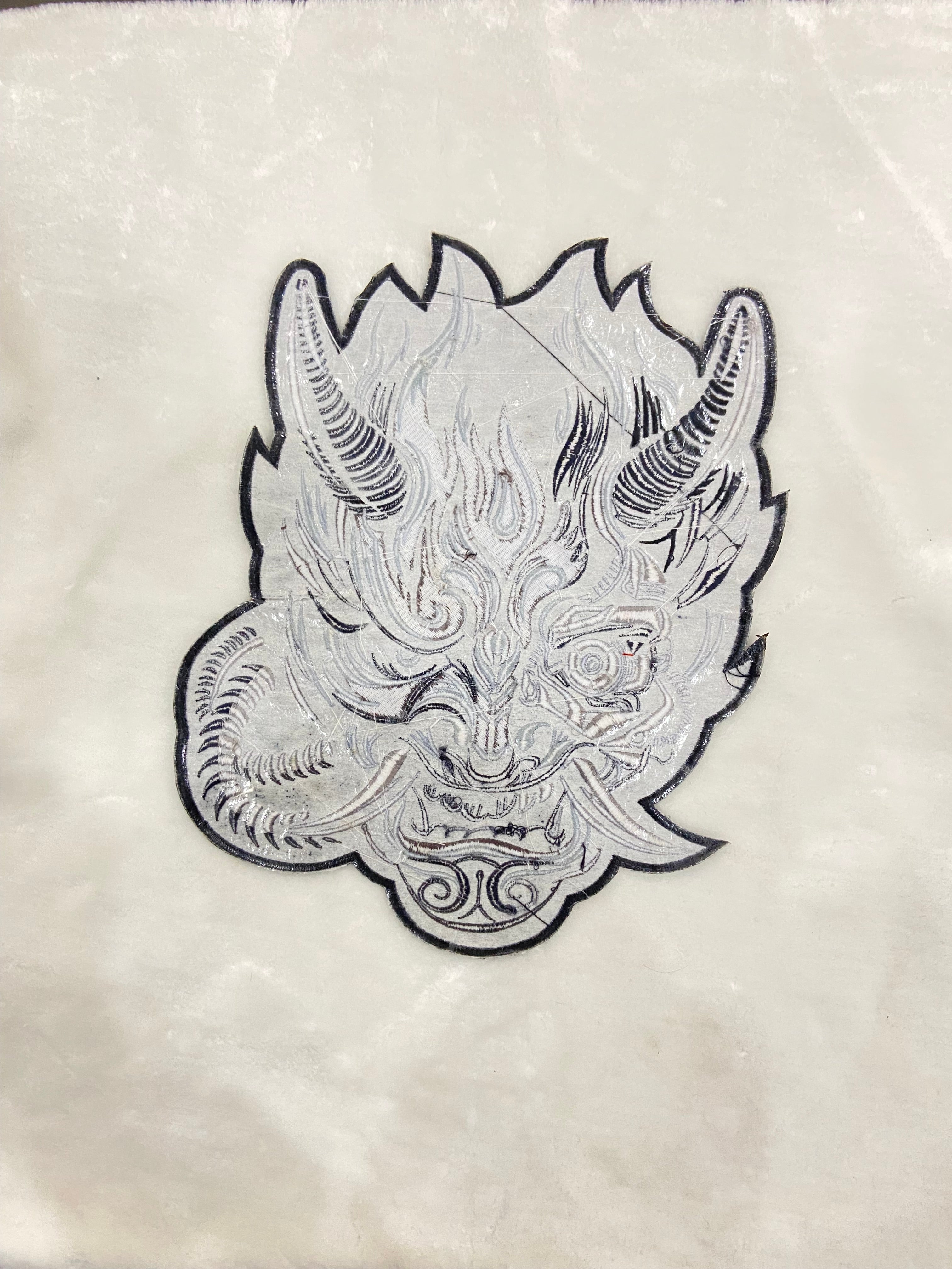 Cyberpunk Patch - Large 12 inch Oni Back Patch - Embroidered Cyberpunk Patches for JacketsCyberpunk patch, Oni patch, back patch,  battle jacket patch, Cyberpunk patches
