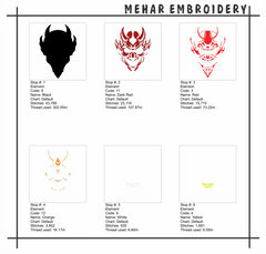 Red Devil Demon Machine Embroidery Design, Evil Ogre Monster Stitch File, 4 Sizes & 8 Formats