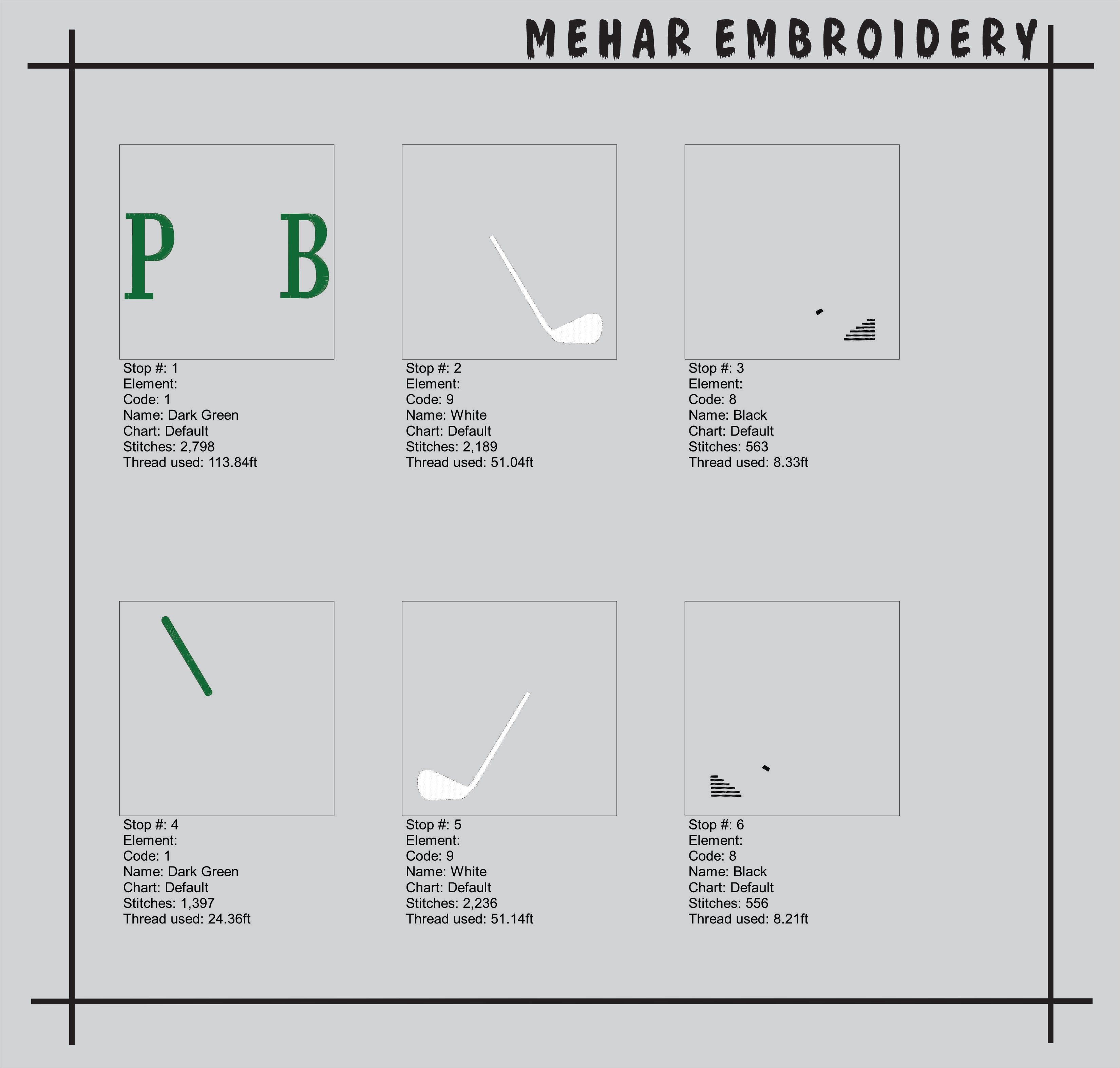 Golf Monogram Frame Embroidery Design, Clubs Border (Instant Download)