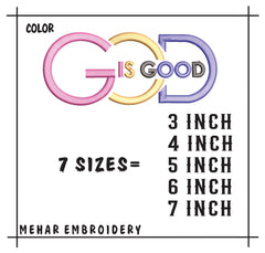 God is Good Embroidery Design, Christian Religious Machine File