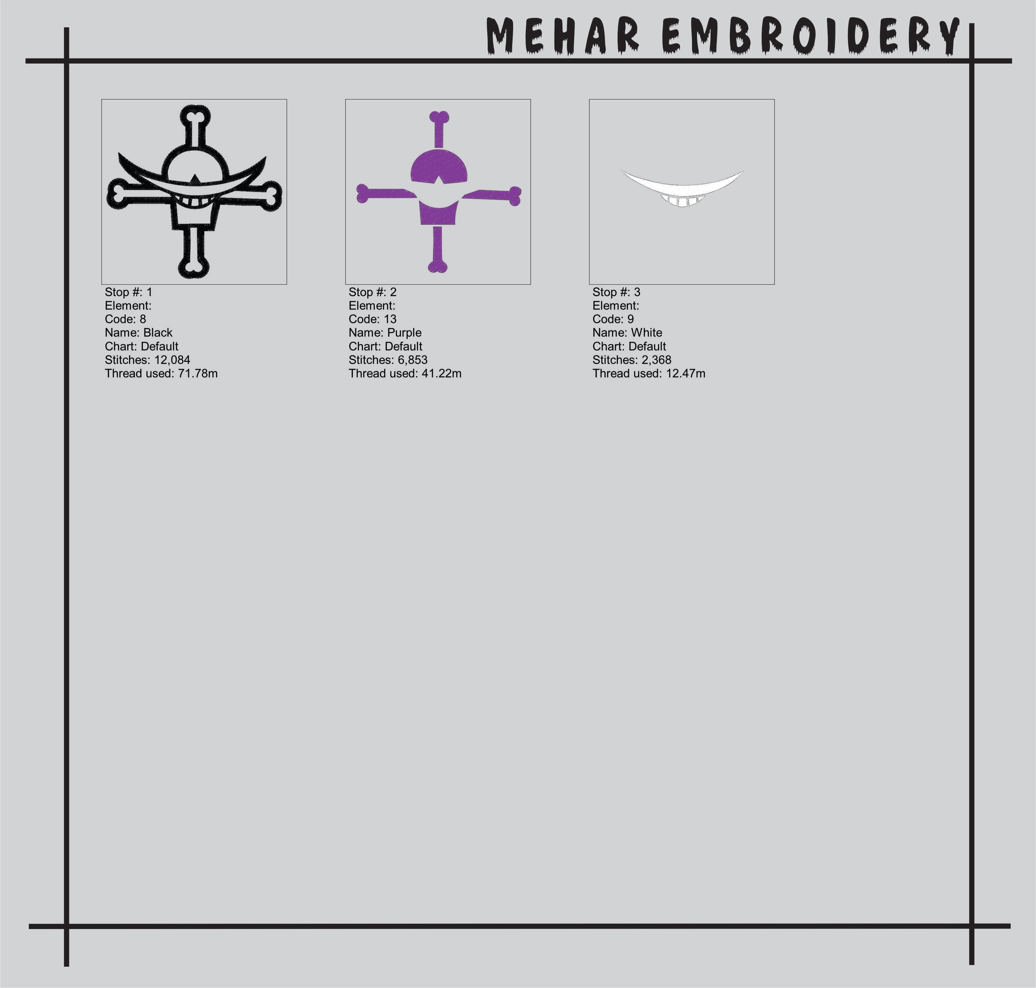 Purple Jolly Roger Embroidery Design - Pirate Skull Machine File - 8 Sizes 8 Formats