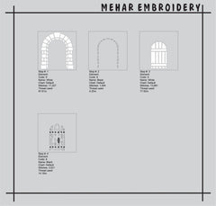 Medieval Stone Door Embroidery Design, Castle Archway Embroidery, Fairytale Gate Pattern