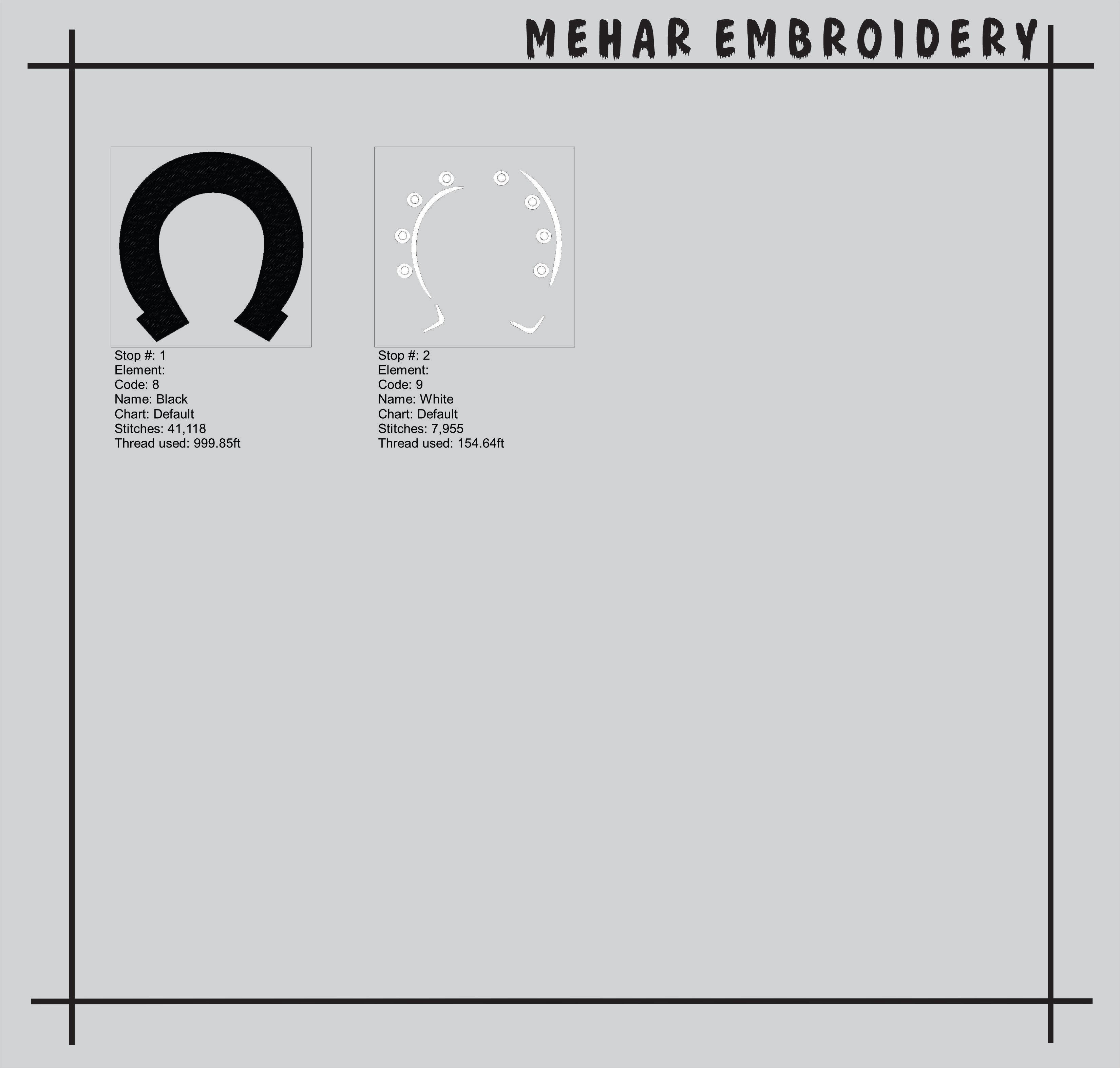 Horseshoe Embroidery Design, Lucky Horse Shoe Digital File, 8 Sizes 8 Formats