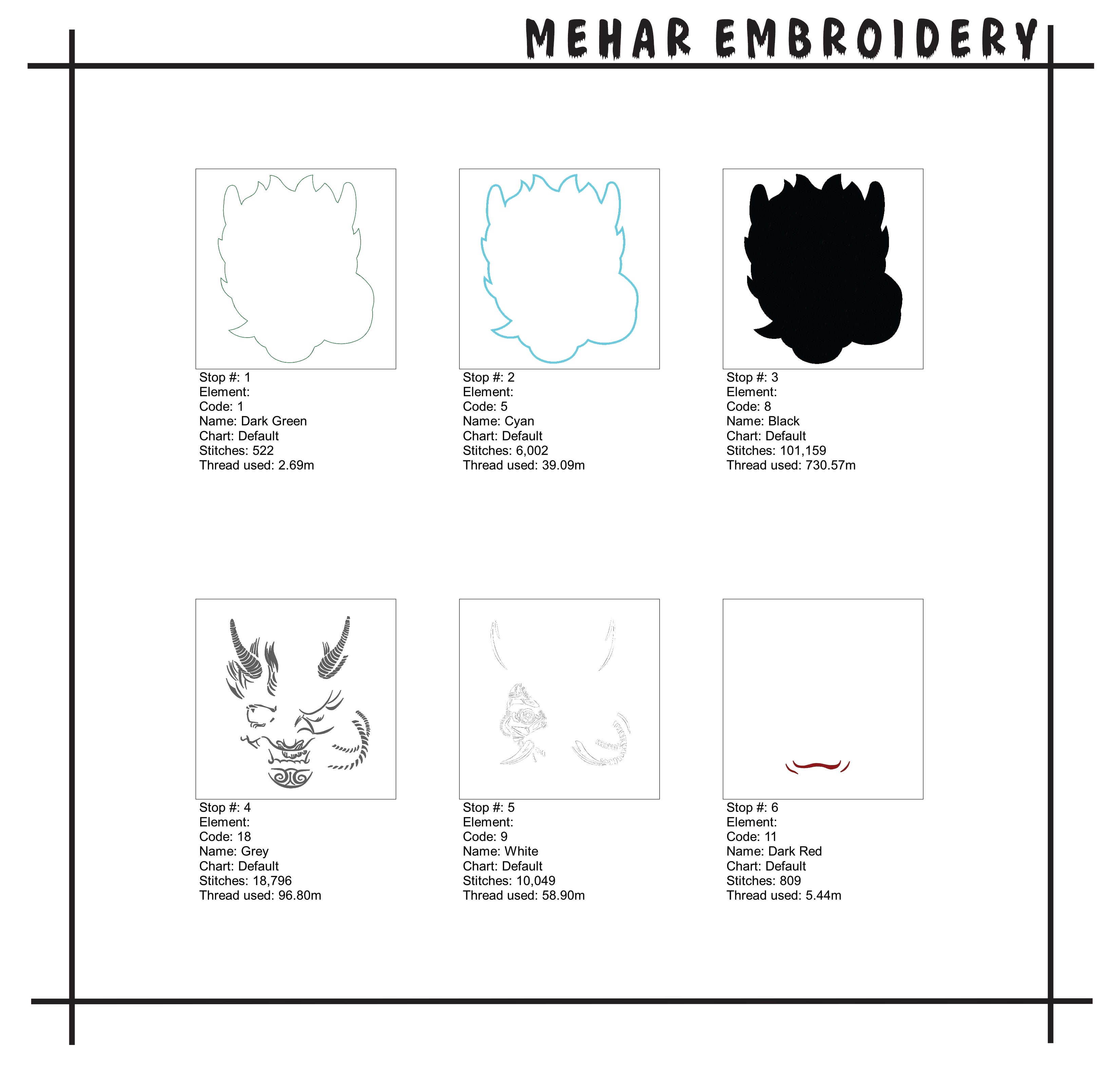 Cyberpunk Oni Mask Machine Embroidery Design, Japanese Demon Stitch File, 4 Sizes & 8 Formats