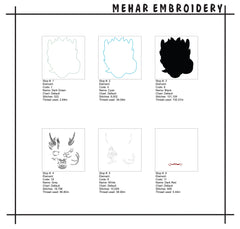 Cyberpunk Oni Mask Machine Embroidery Design, Japanese Demon Stitch File, 4 Sizes & 8 Formats