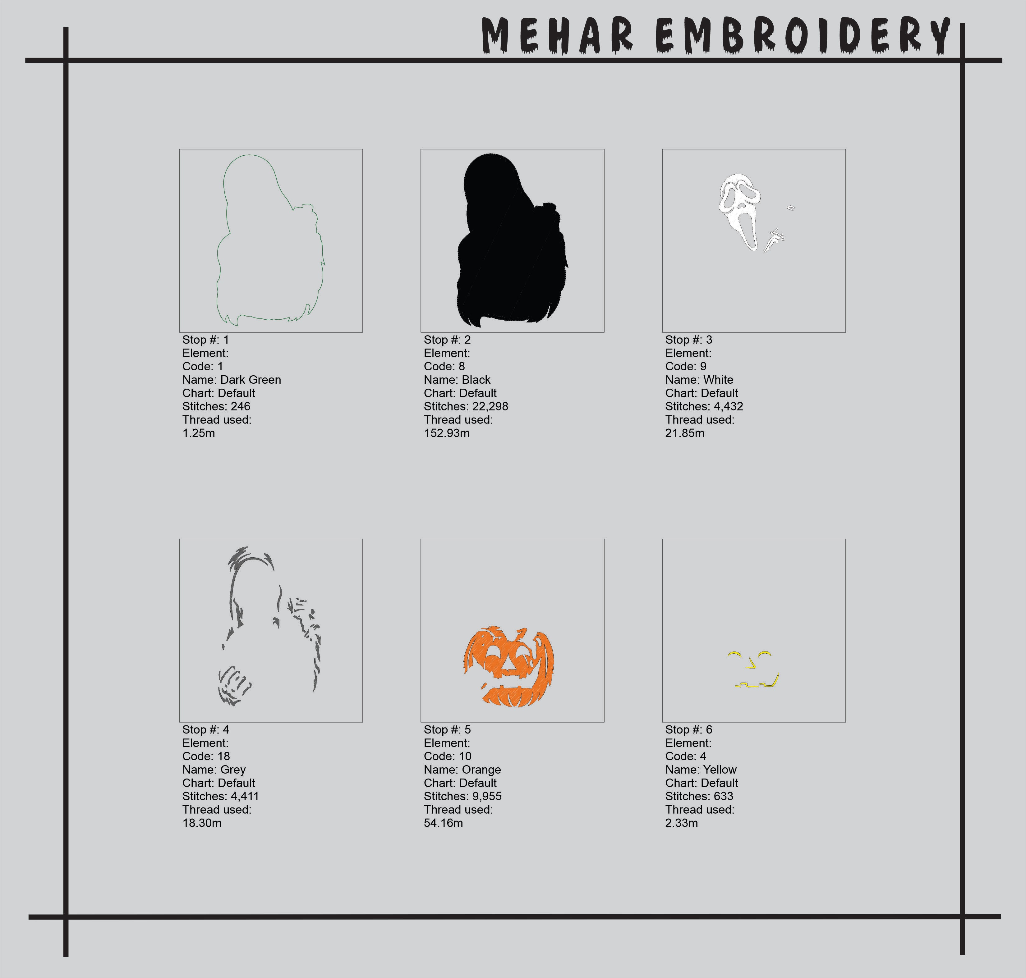 Ghostface Pumpkin Embroidery, Scream Halloween Machine File