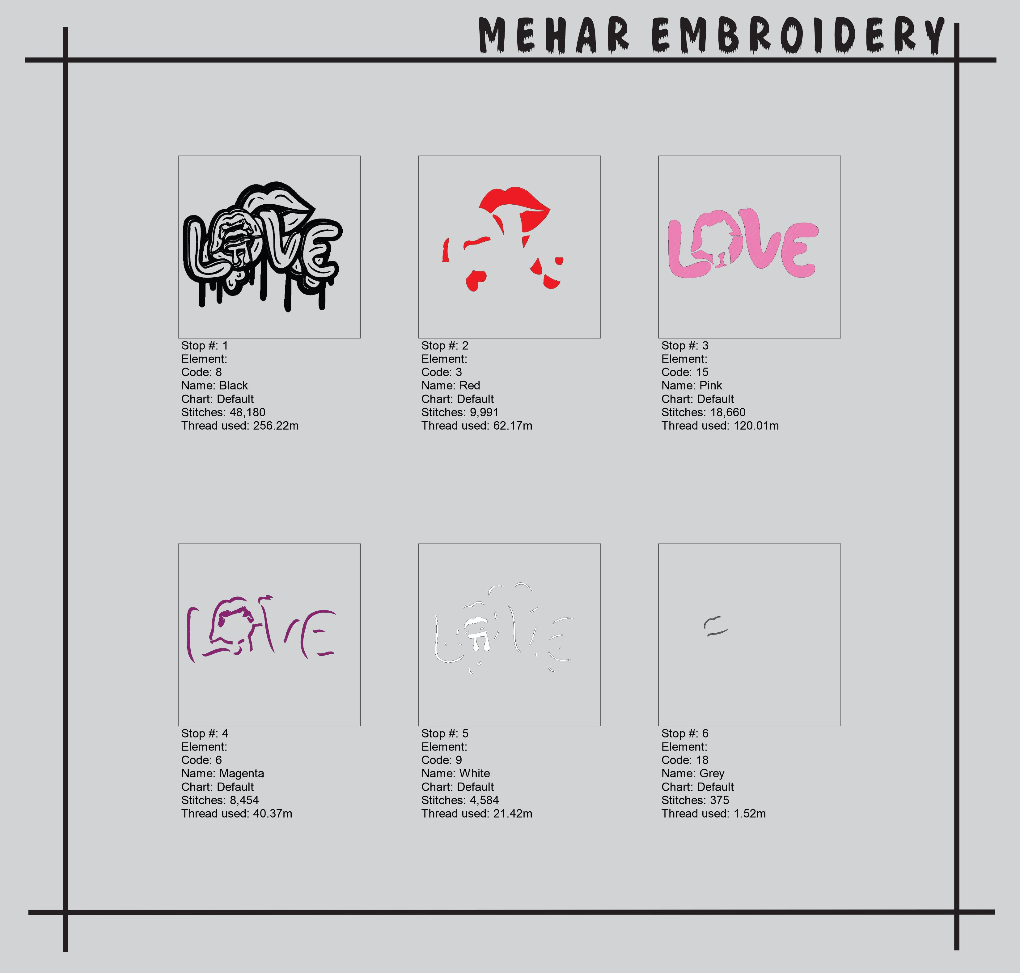 Love Graffiti Embroidery Design, Lips and Hearts Drip Art, 8 Formats 7 Sizes