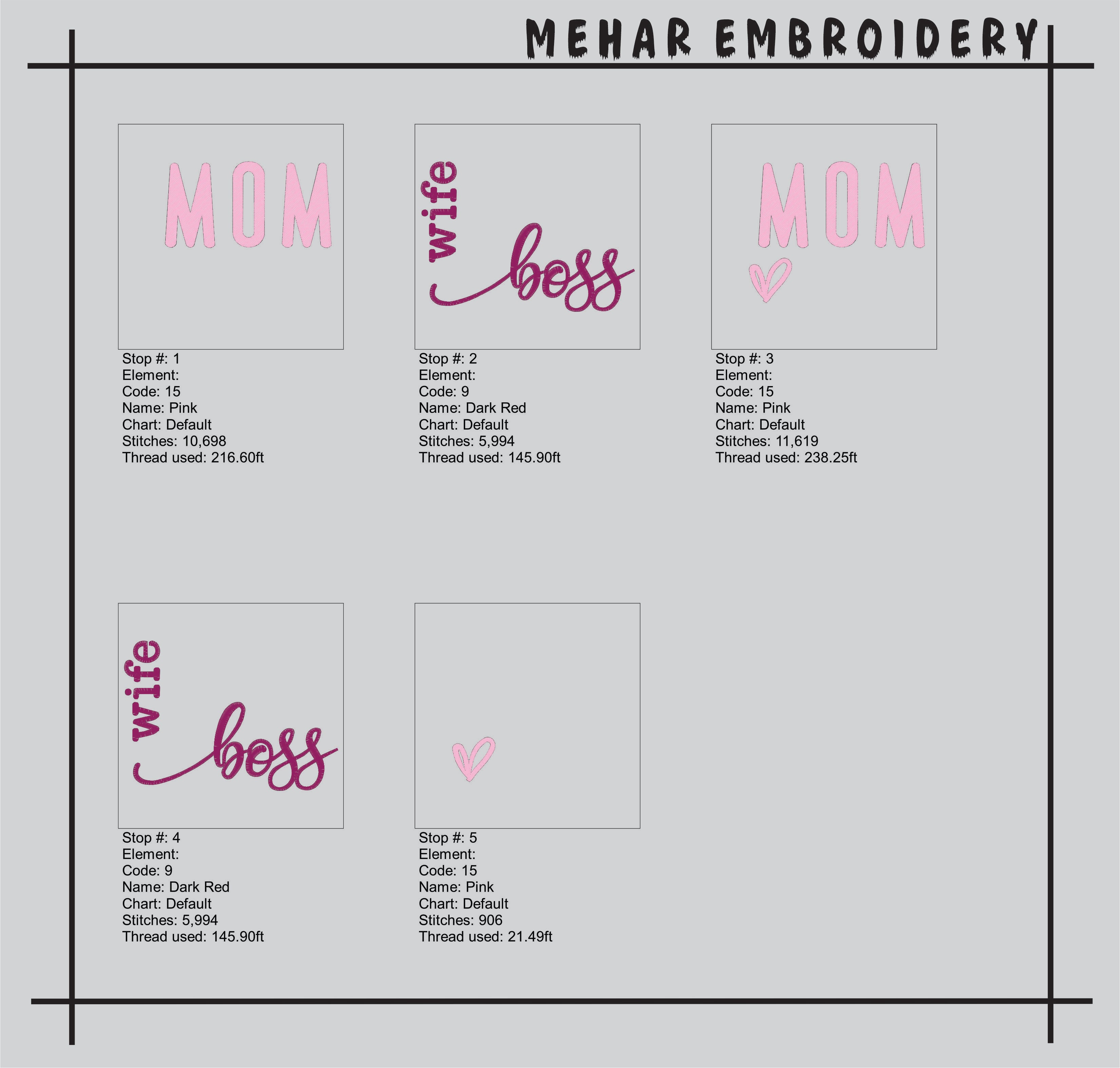 The Matriarch Collection: "Wife Mom Boss" Masterpiece Embroidery