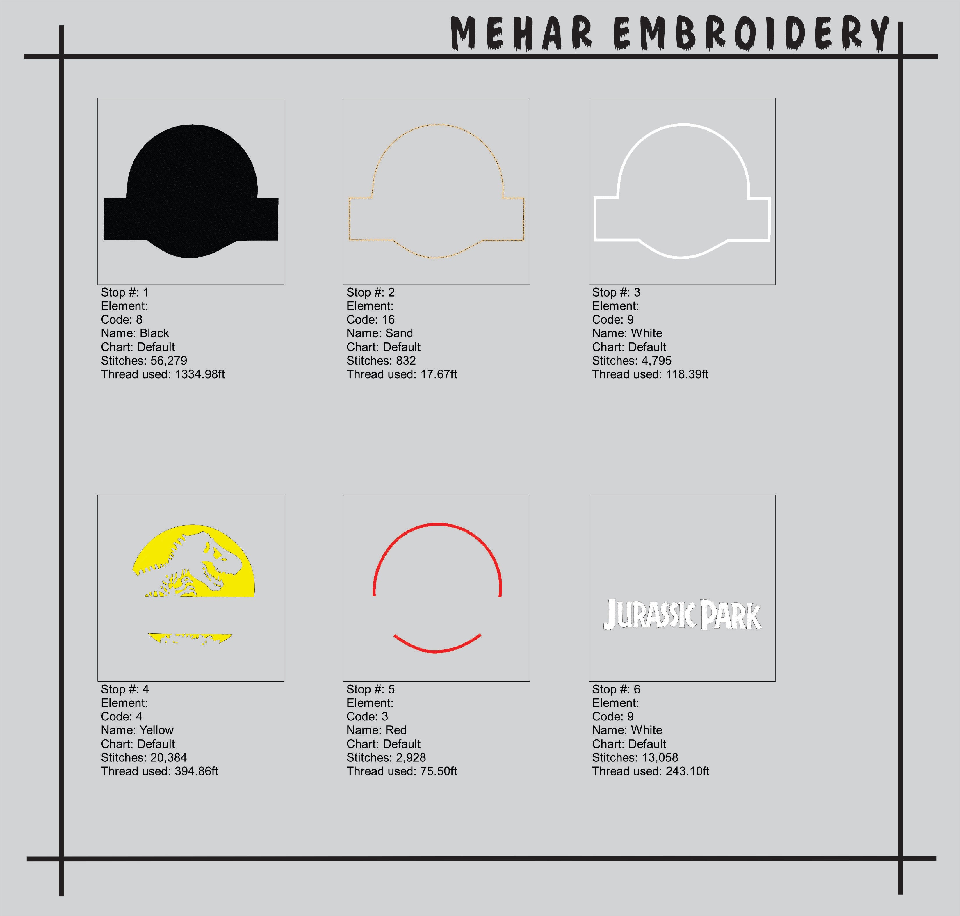 Jurassic World Dinosaur Logo - Machine Embroidery Digital File