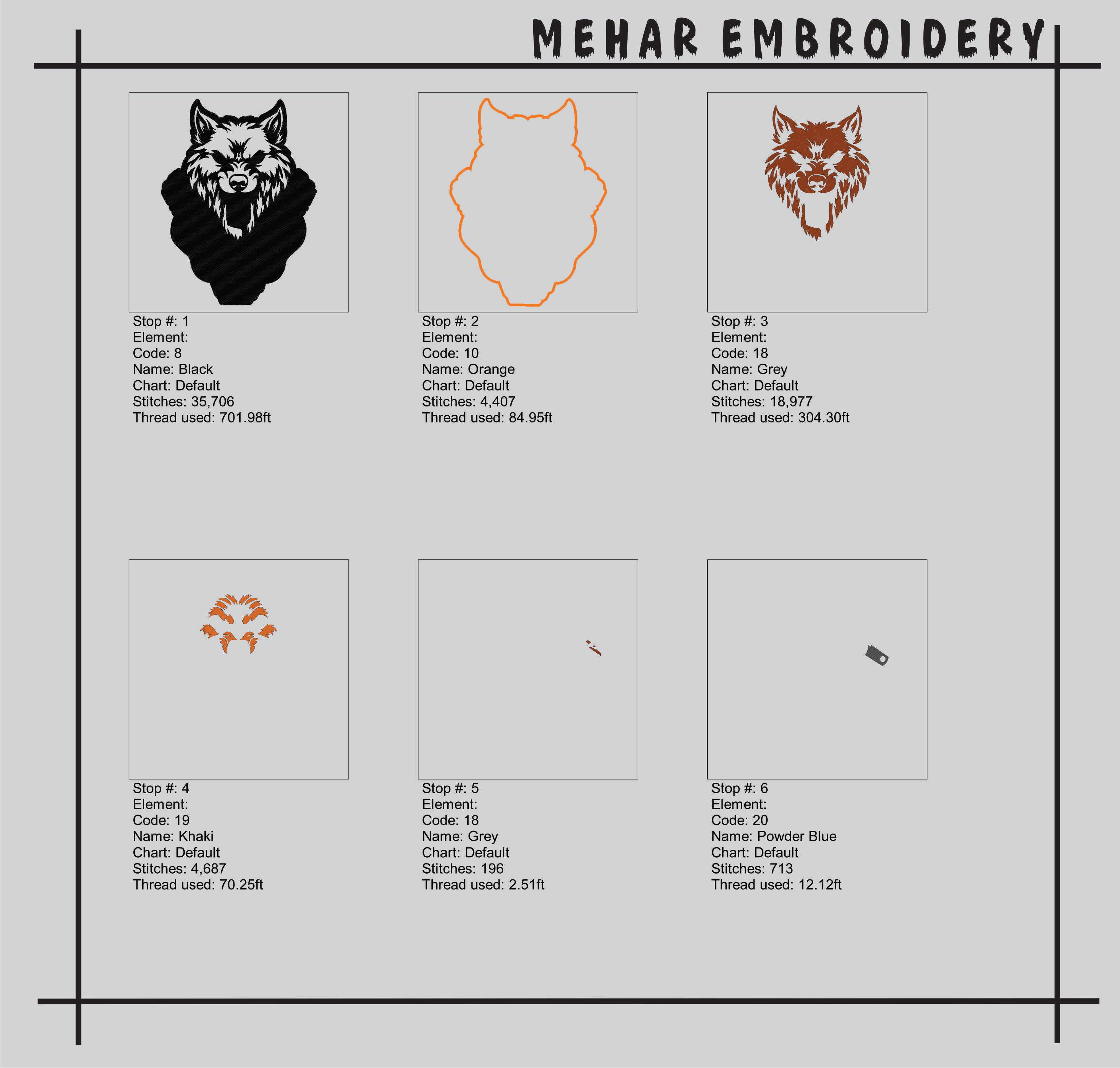Howling Wolf Engine Embroidery Design – Biker Vest File (8 Sizes, 8 Formats) (Digital Download)