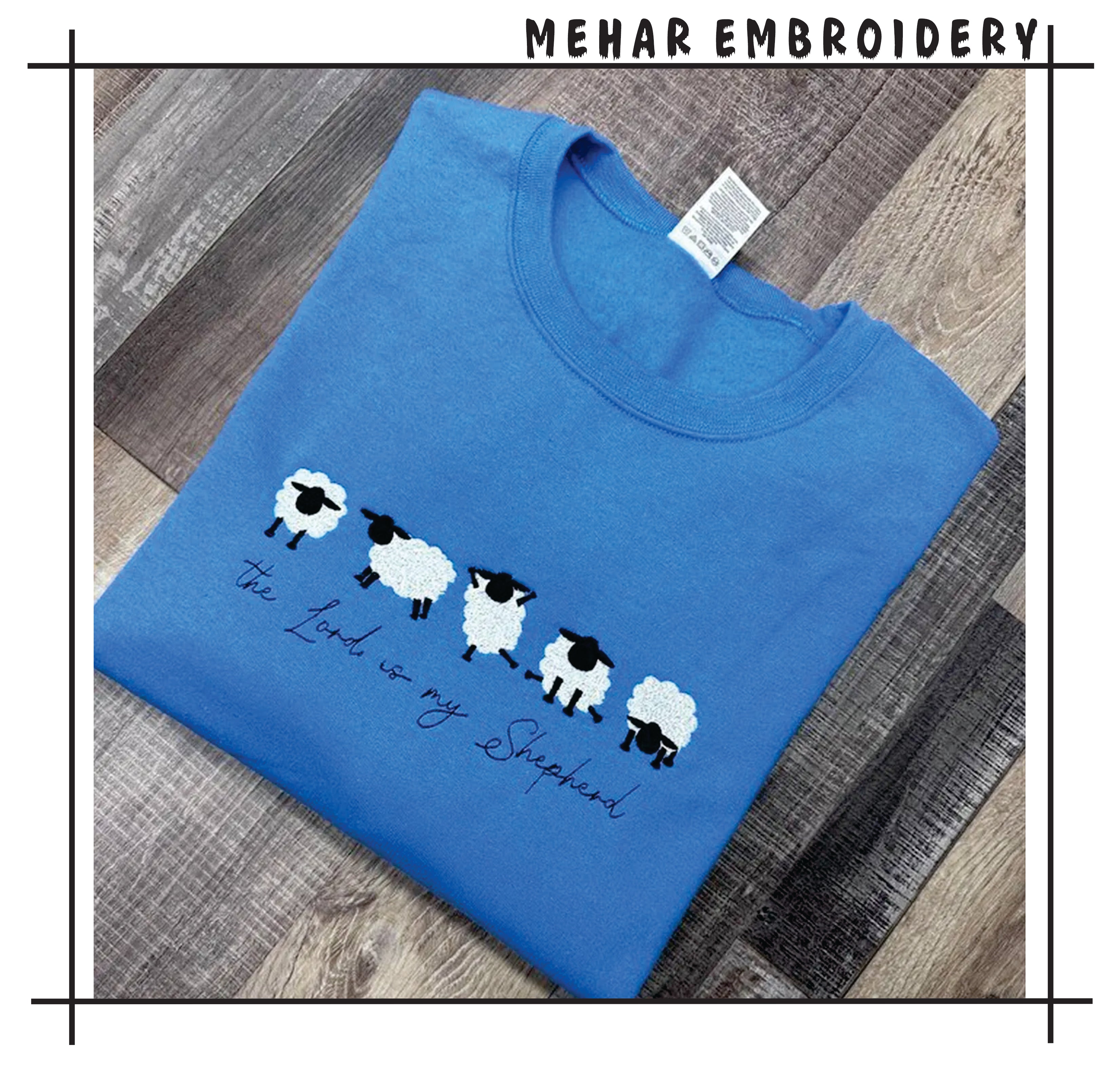 Christian Sheep Embroidery Design - The Lord Is My Shepherd Digital File