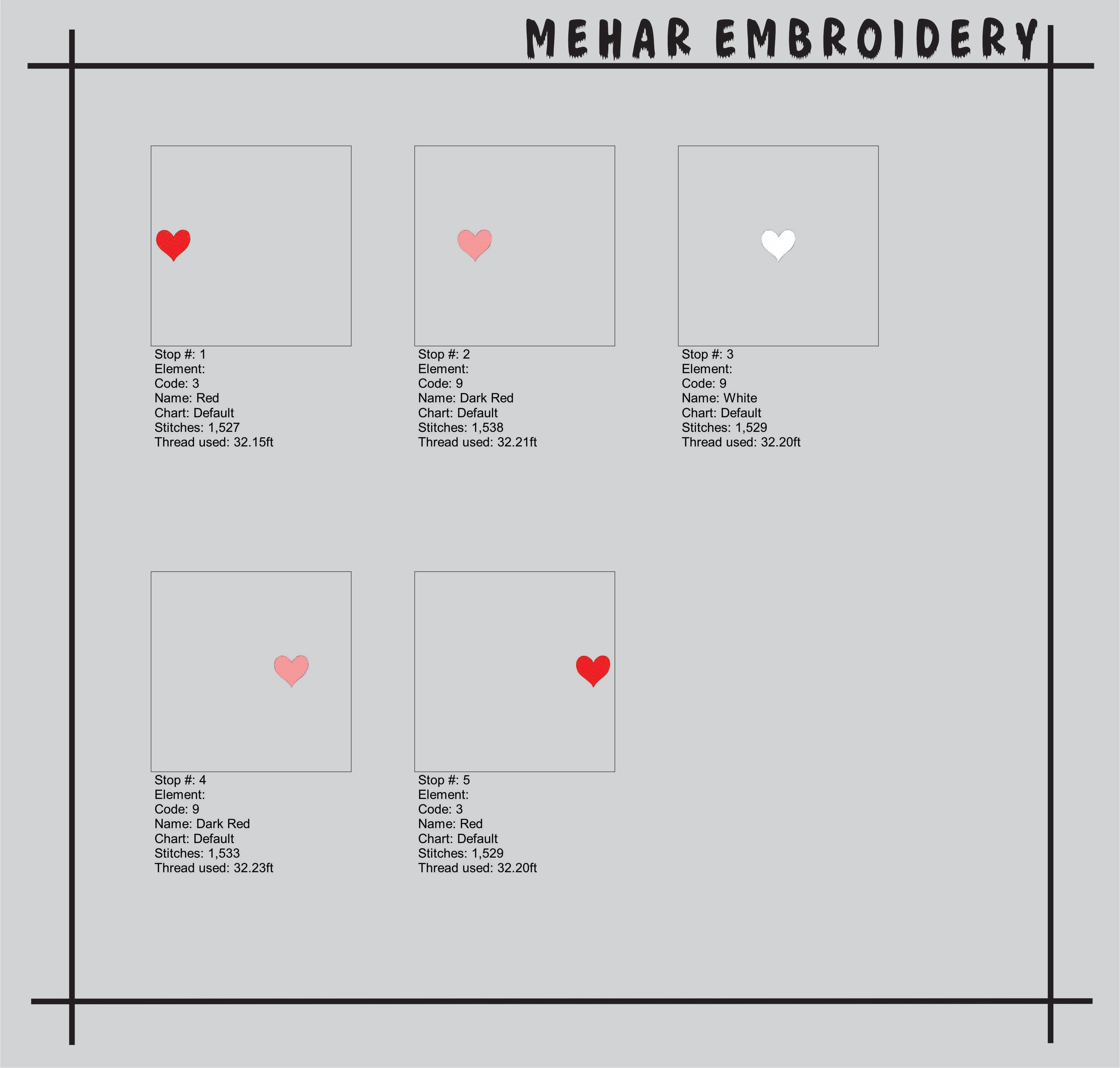 Rainbow Heart Row – Vibrant Valentine’s Day Embroidery Design