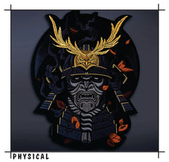 Samurai Warrior Mask Machine Embroidery Design, Japanese Oni Demon Bushido Embroidery File, 8 Sizes, 8 Formats