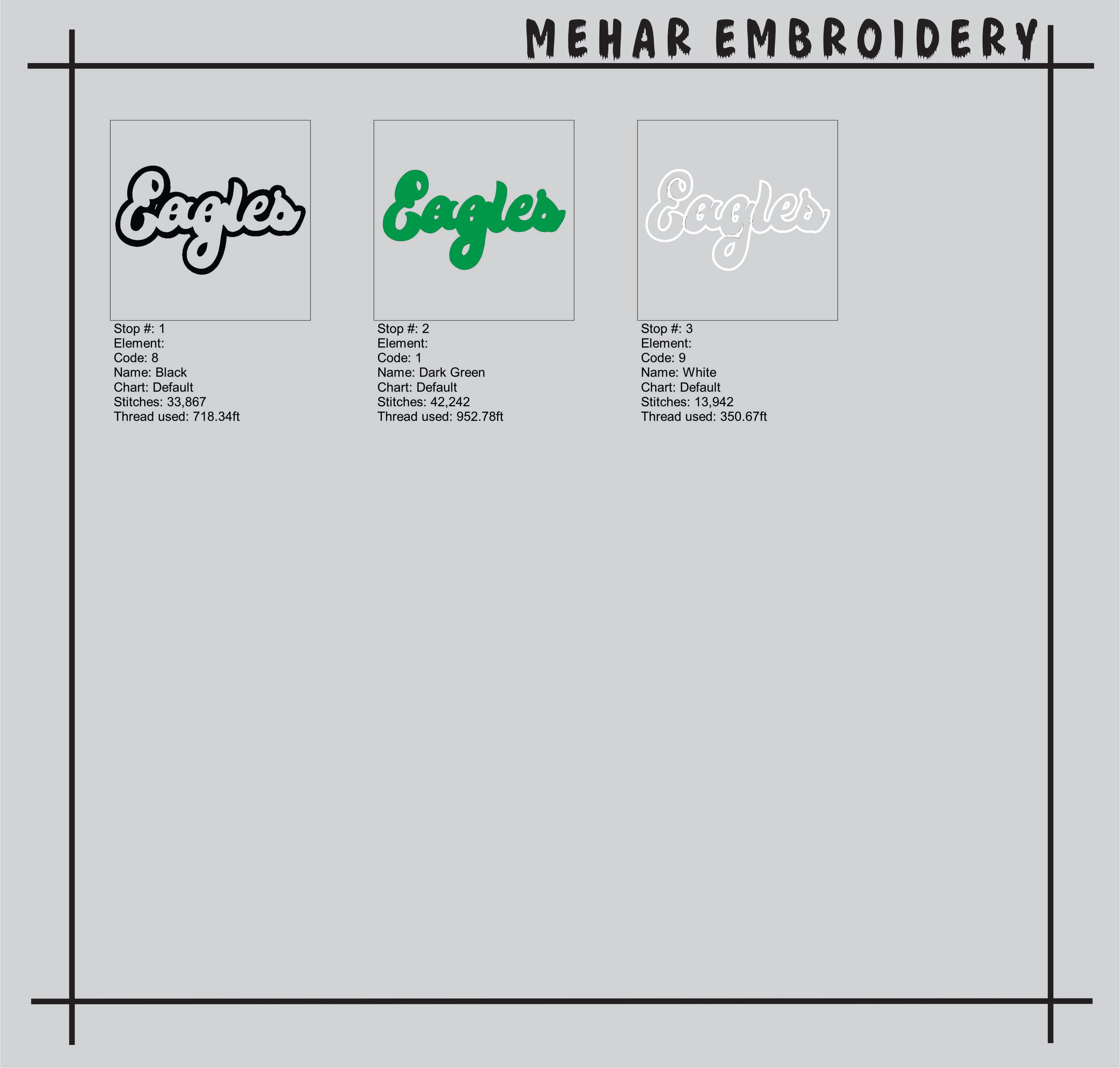 Eagles Script Machine Embroidery Design, Game Day Football Digital File