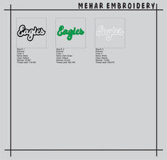 Eagles Script Machine Embroidery Design, Game Day Football Digital File