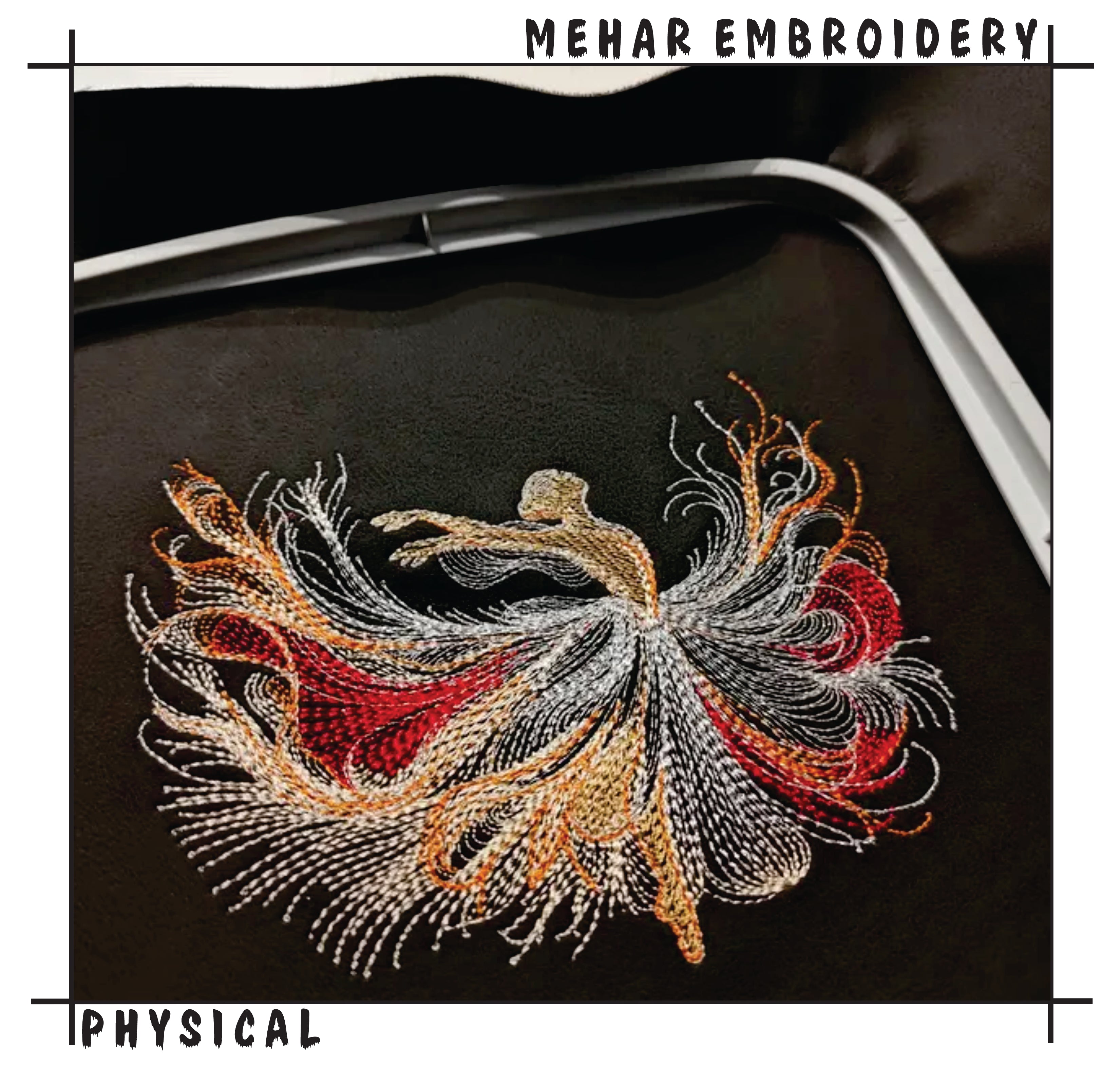 Abstract Ballerina Embroidery Design, Elegant Dancer Digital File
