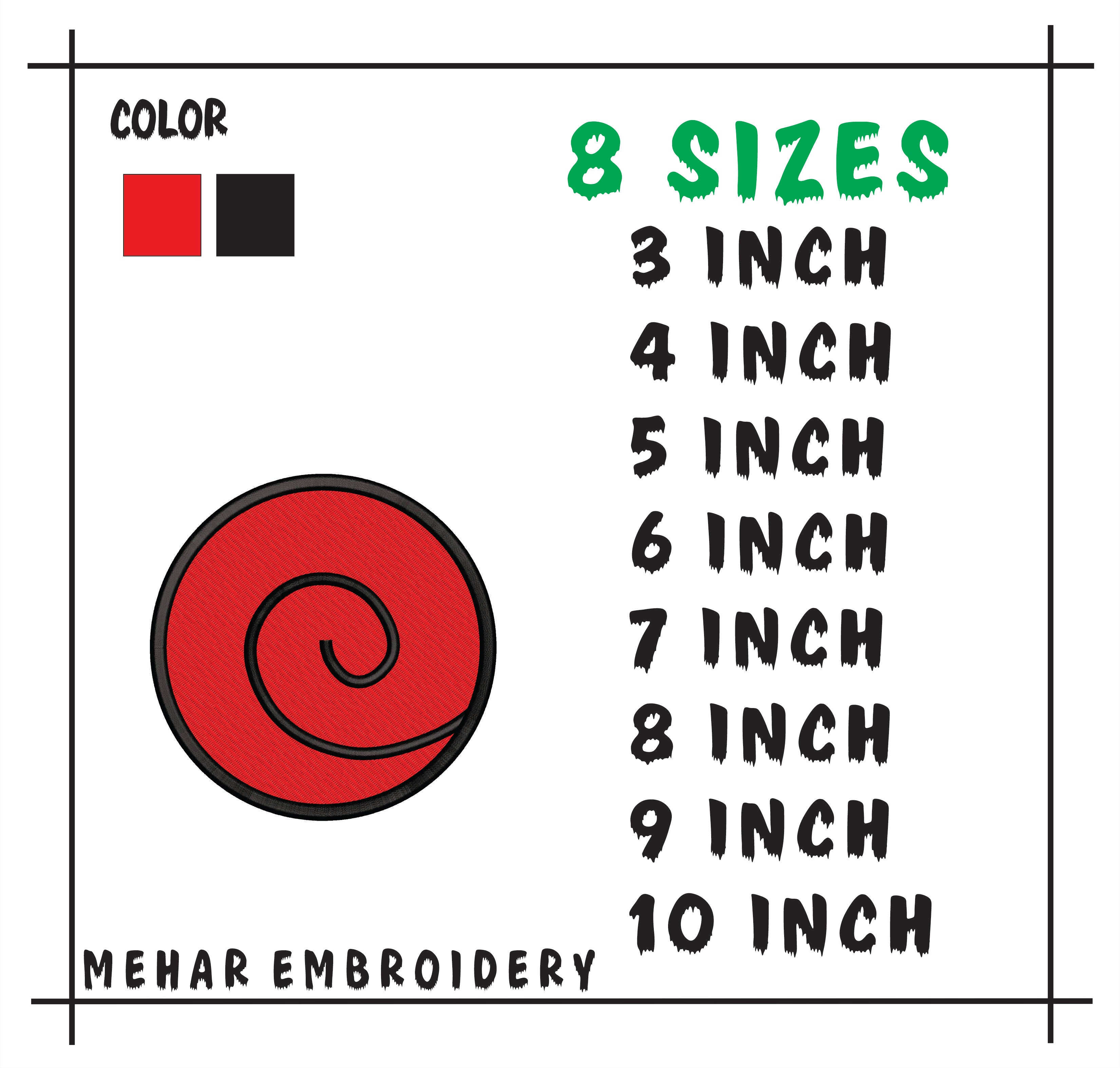 Anime Symbol Embroidery Bundle, Ninja Cloud and Fan Machine Embroidery File