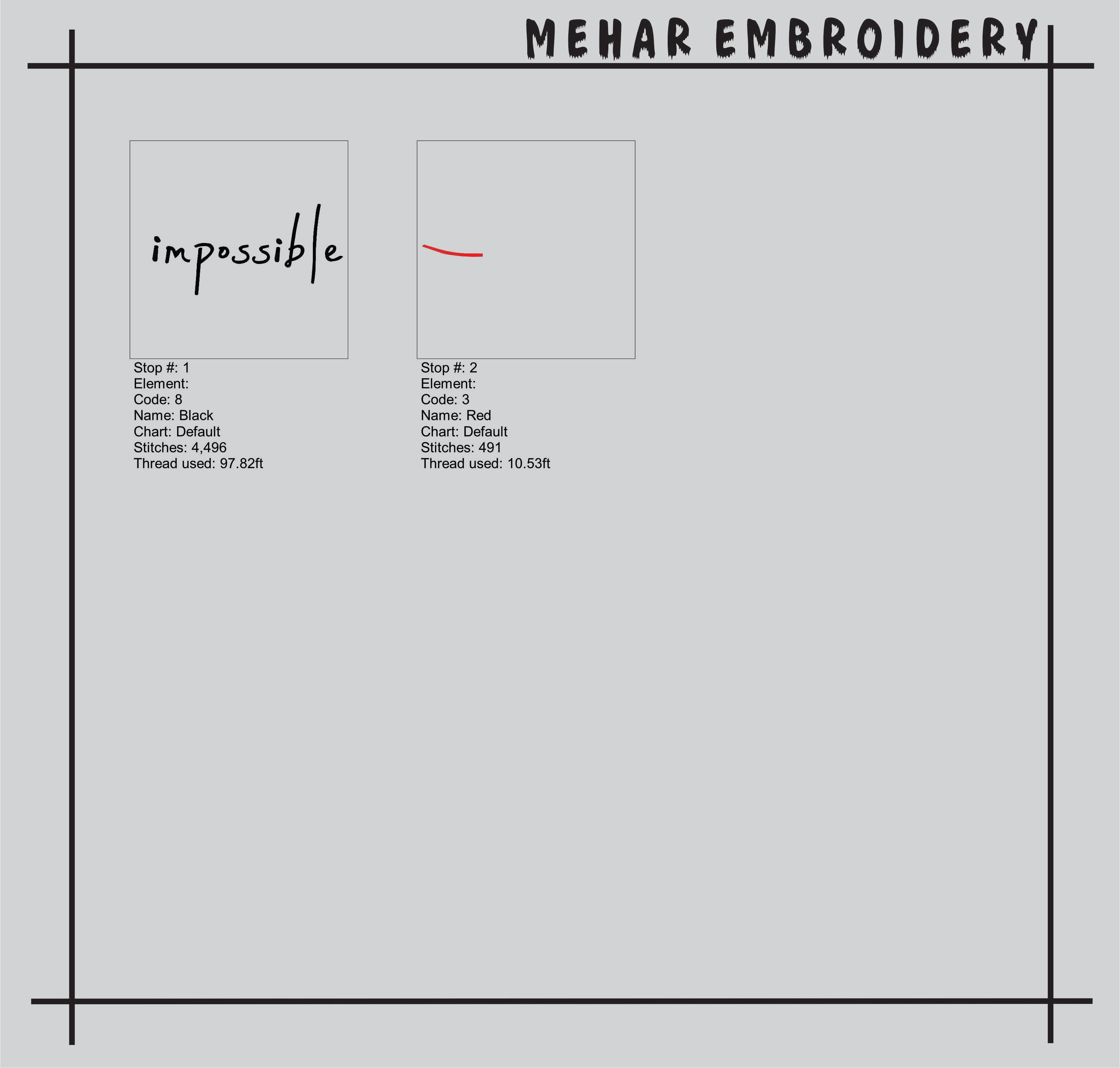 Impossible / Possible Machine Embroidery Design - 8 Sizes Included