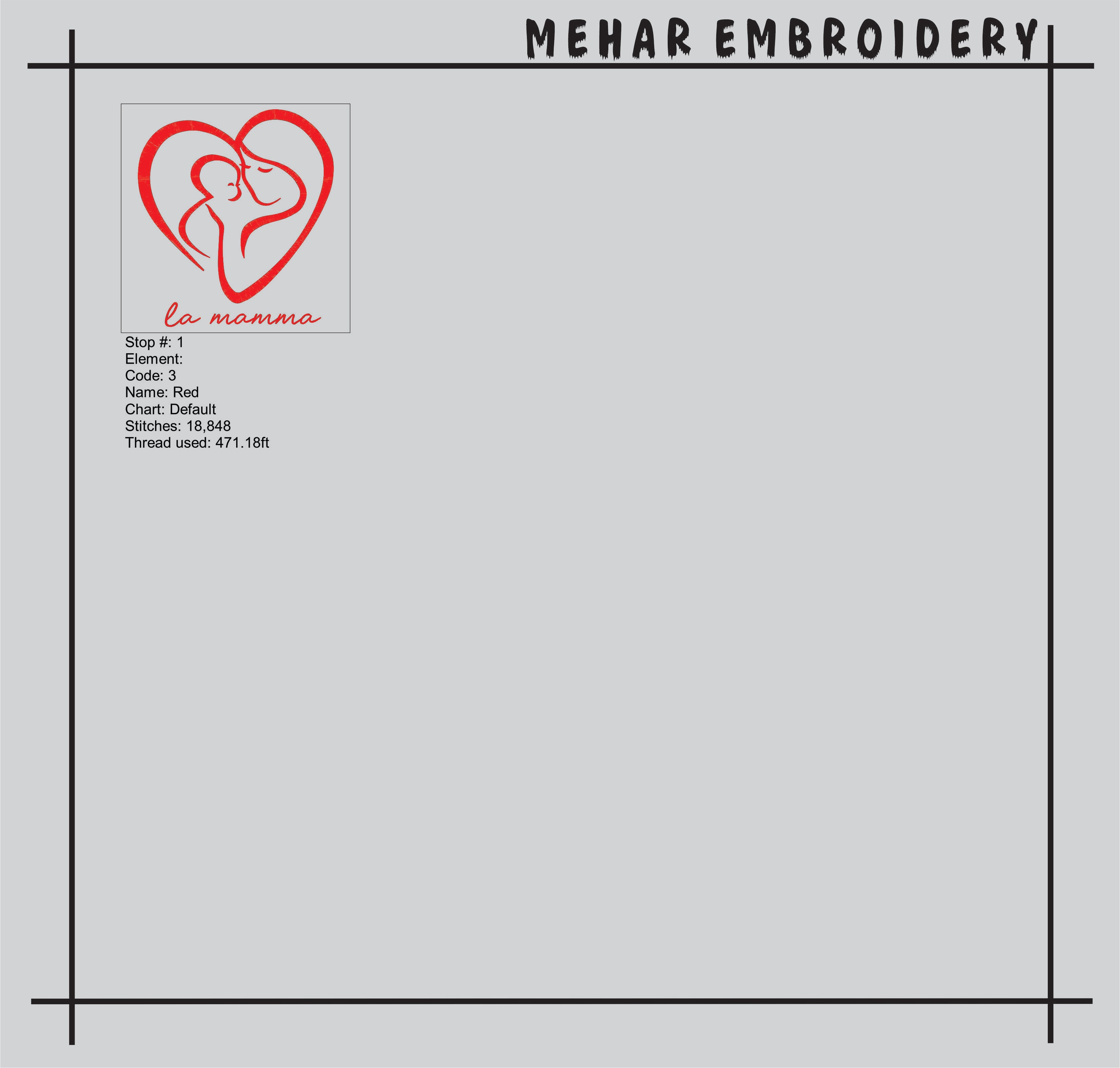 Mother and Baby Line Art Embroidery Design – Minimalist Heart Family (Digital Download)