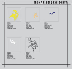 Viking Embroidery Design - Nordic Warrior Machine File - 8 Sizes 8 Formats
