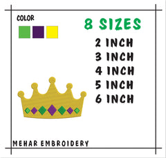 Mardi Gras Embroidery Bundle, Carnival Mask Crown Digital File, Festive Designs