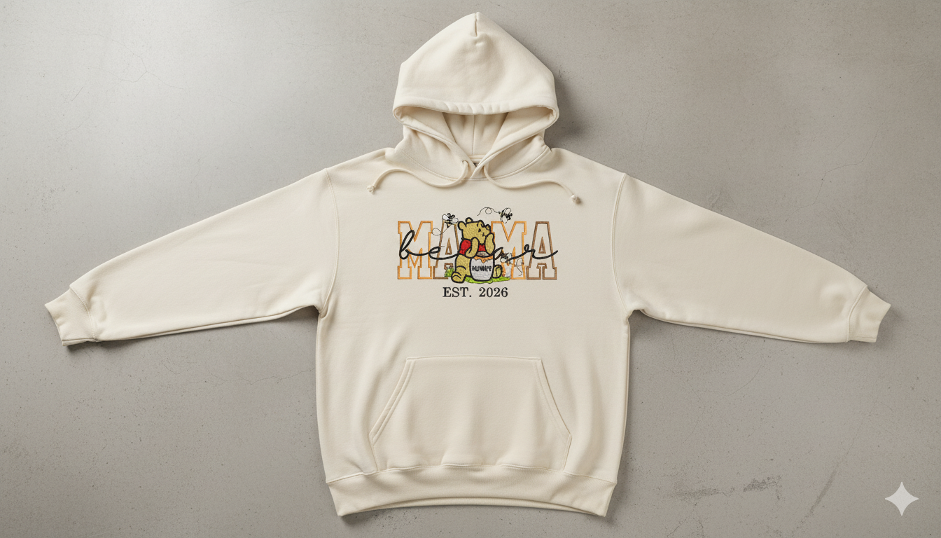 Mama Bear Embroidery Design: Winnie the Pooh Machine File (Digital Download)
