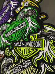 Double Eagle Harley-Davidson Embroidered Patch | Large 12-Inch Biker Vest Back Badge