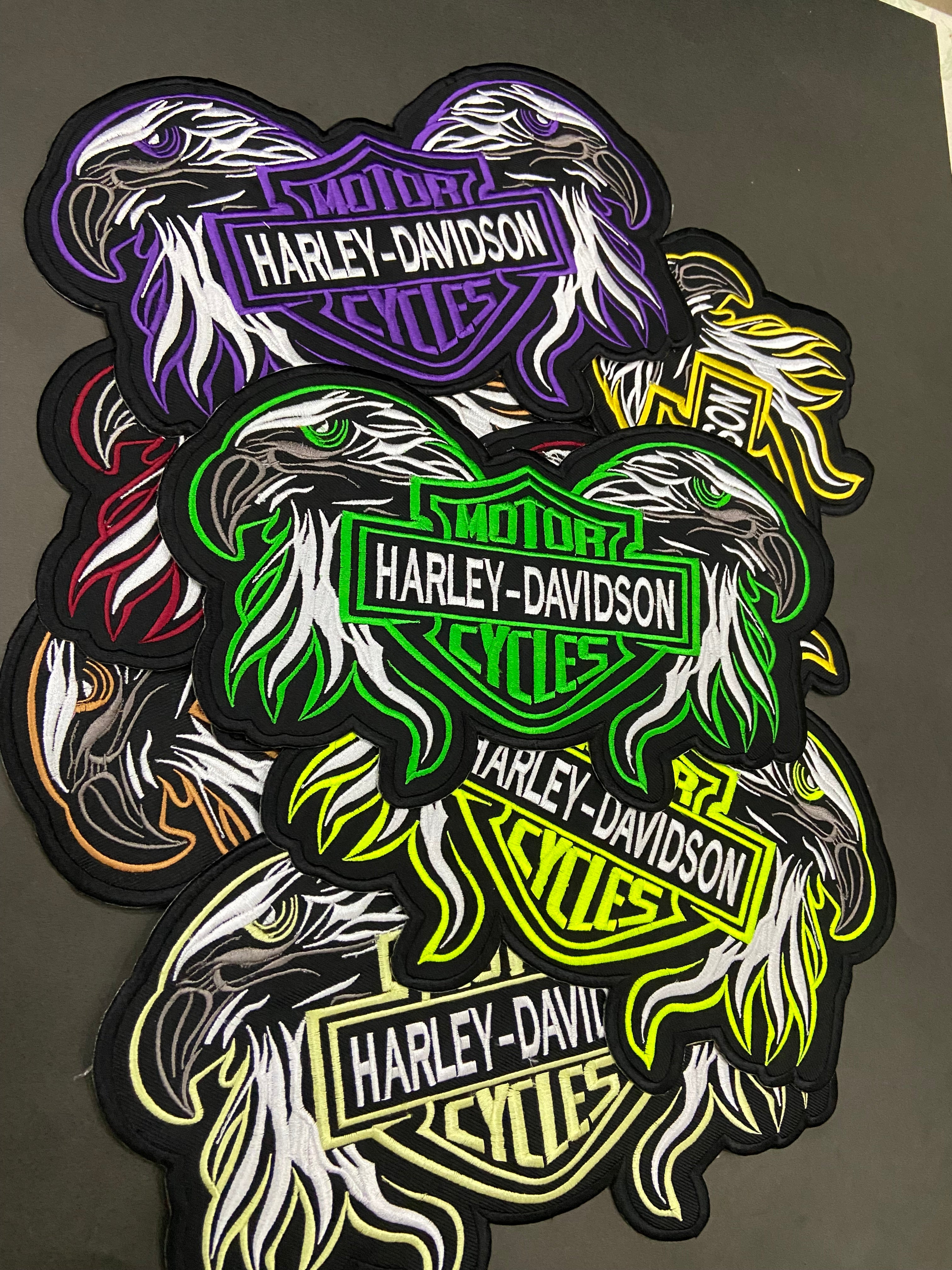 Double Eagle Harley-Davidson Embroidered Patch | Large 12-Inch Biker Vest Back Badge