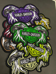 Double Eagle Harley-Davidson Embroidered Patch | Large 12-Inch Biker Vest Back Badge