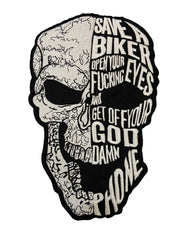 SAVE A BIKER Large Back Embroidered Patch - Guardian Angel Biker Patch: Iron-On Jacket & Vest Applique