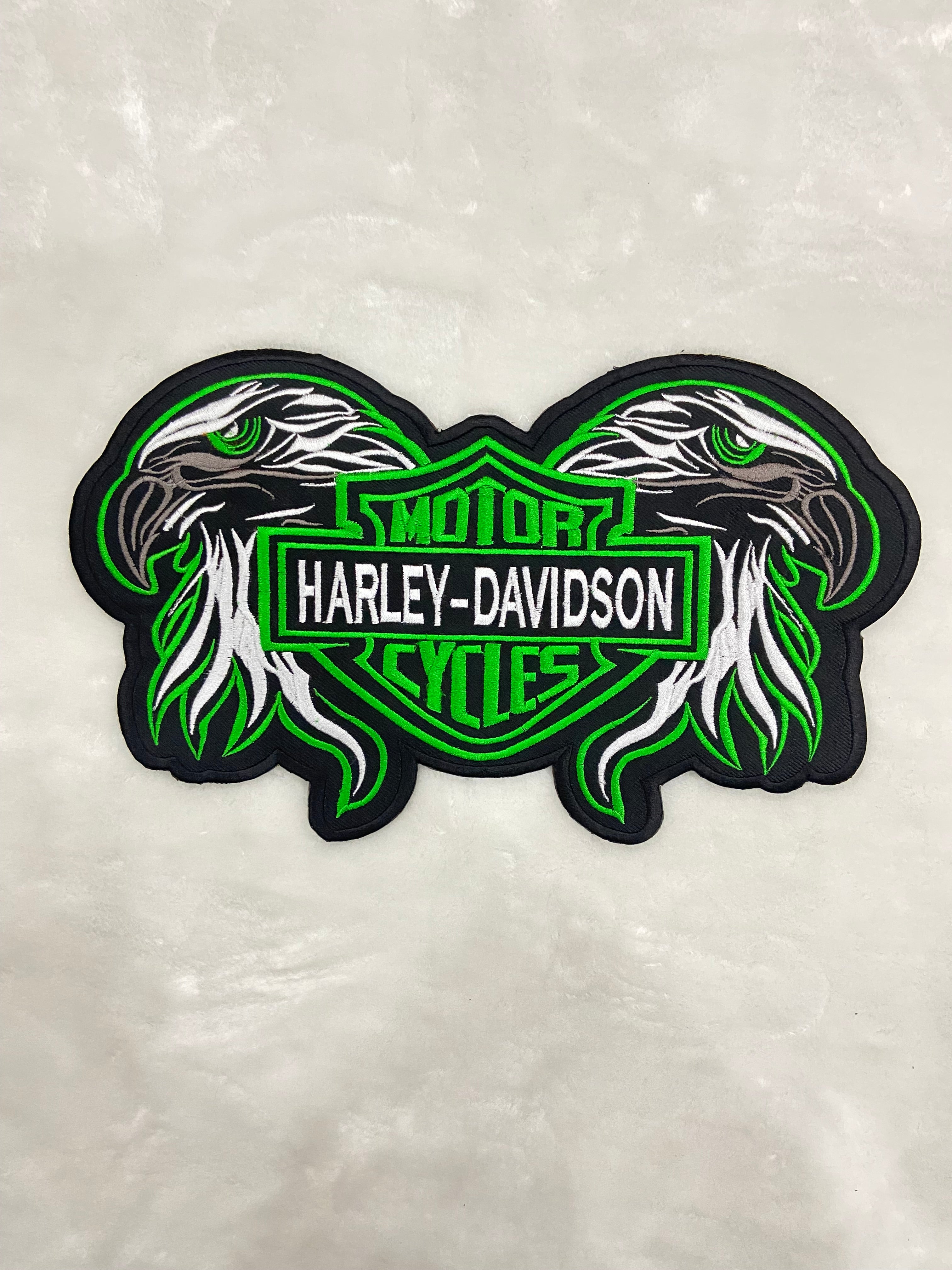 Double Eagle Harley-Davidson Embroidered Patch | Large 12-Inch Biker Vest Back Badge