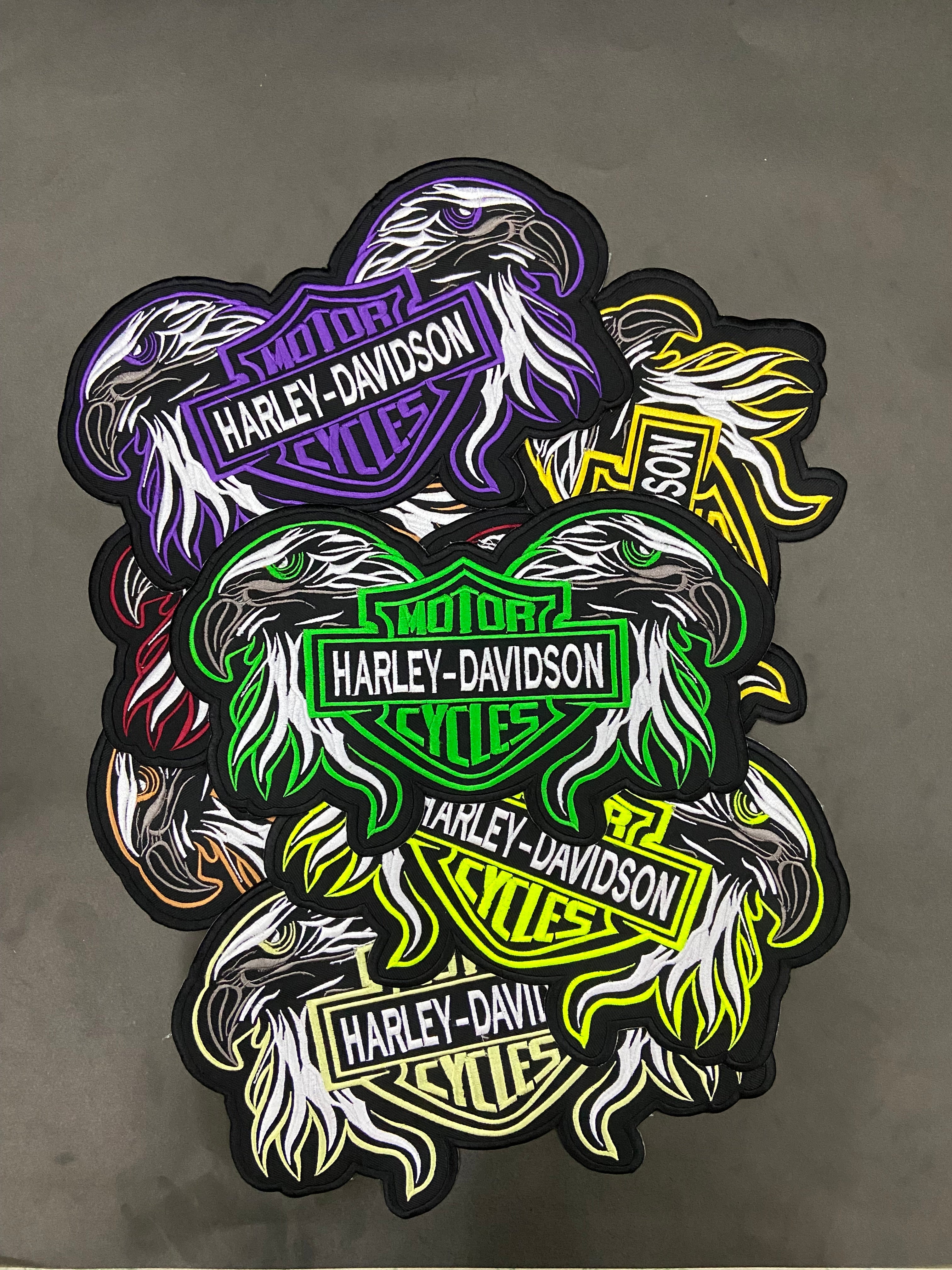 Double Eagle Harley-Davidson Embroidered Patch | Large 12-Inch Biker Vest Back Badge