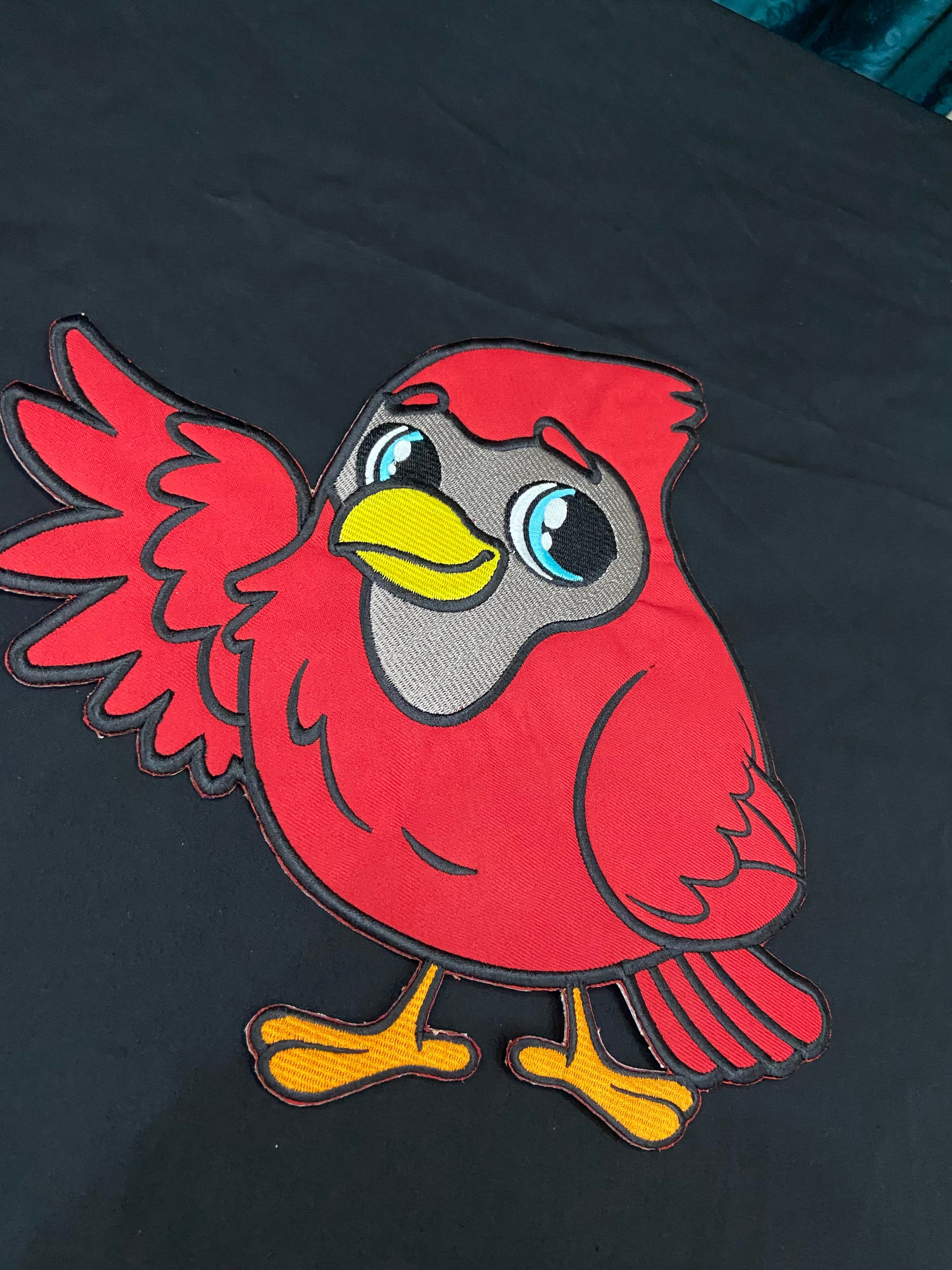Red Bird Embroidered Patch – Iconic Angry Bird Back Applique
