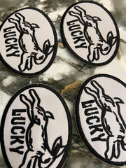 Lucky Rabbit Embroidered Patch – Vintage Racing & Speed Shop Applique