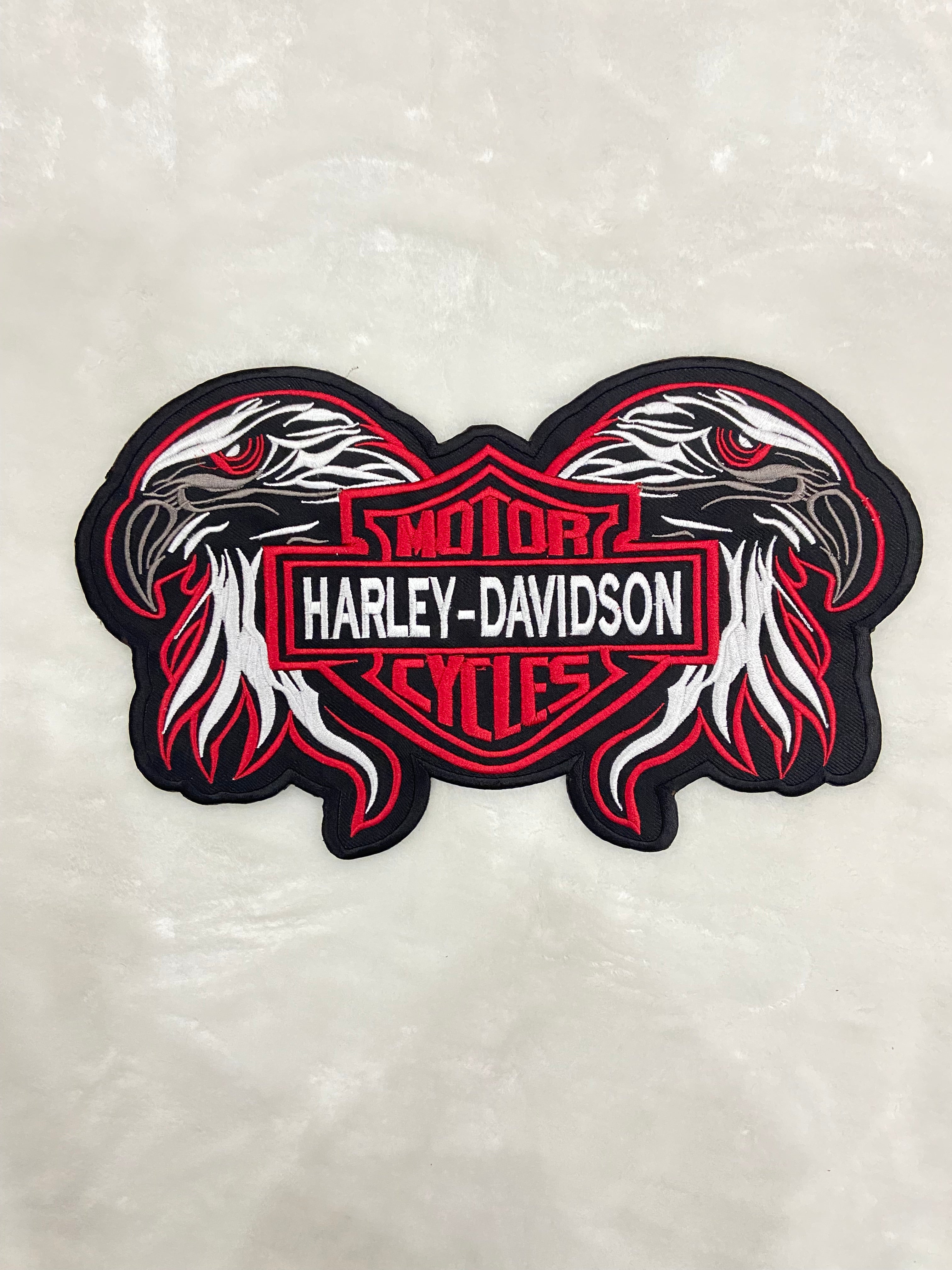 Double Eagle Harley-Davidson Embroidered Patch | Large 12-Inch Biker Vest Back Badge