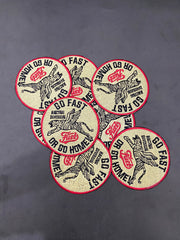 Go Fast Go Home Embroidered Patch | Sphere & Rectangle Morale Badge