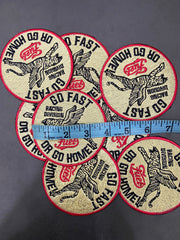 Go Fast Go Home Embroidered Patch | Sphere & Rectangle Morale Badge
