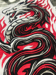 Fire Dragon Embroidered Back Patch – Premium Japanese Style Dragon Applique
