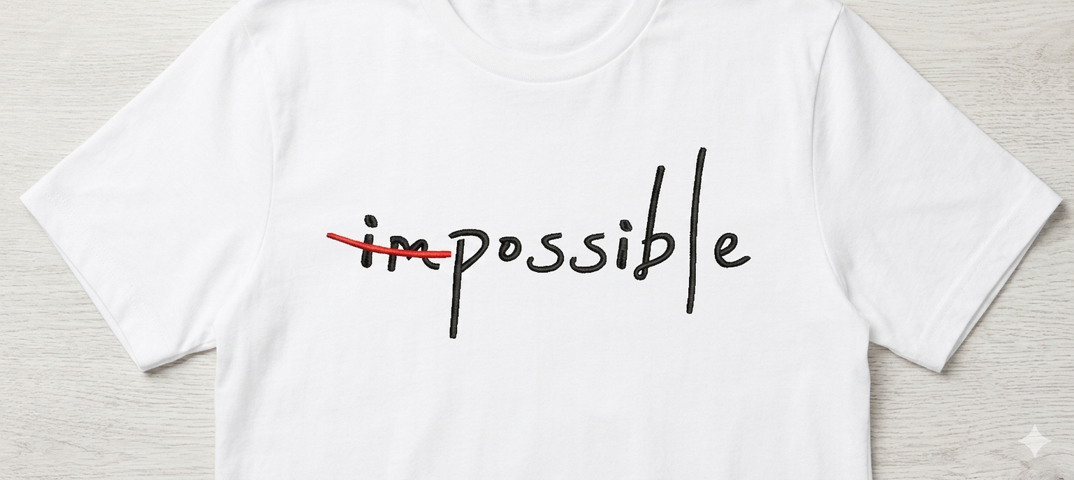 Impossible / Possible Machine Embroidery Design - 8 Sizes Included