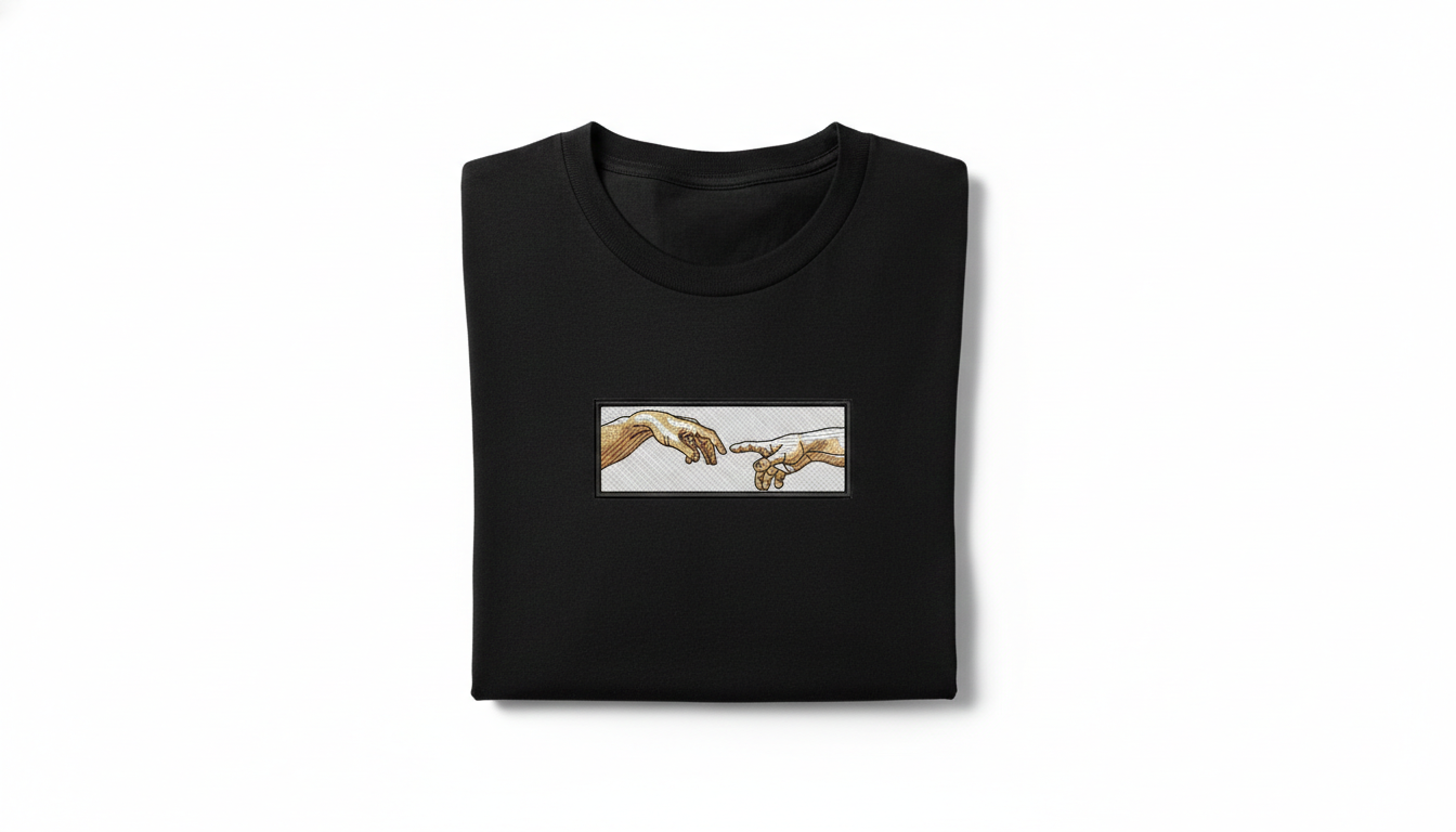 Creation of Adam Embroidery Design, Michelangelo Hands (Digital Download)
