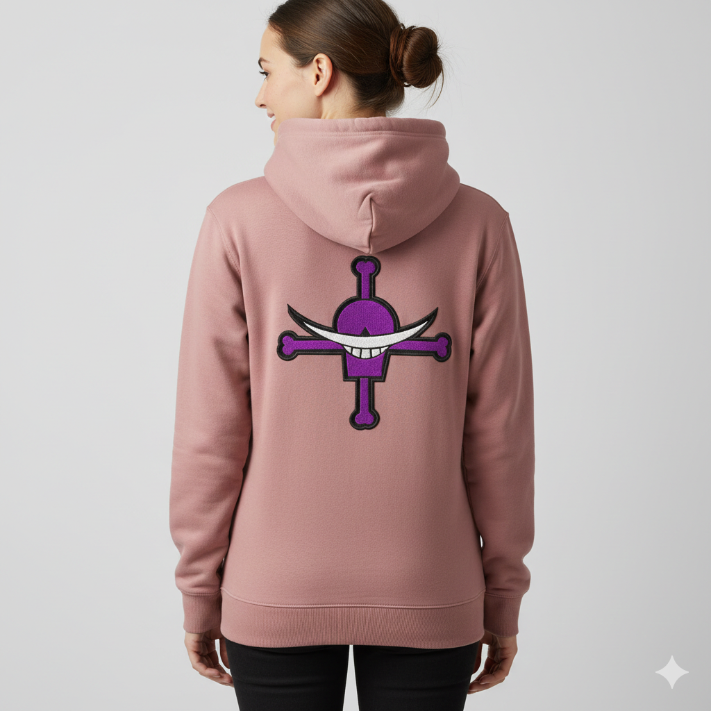 Purple Jolly Roger Embroidery Design - Pirate Skull Machine File - 8 Sizes 8 Formats