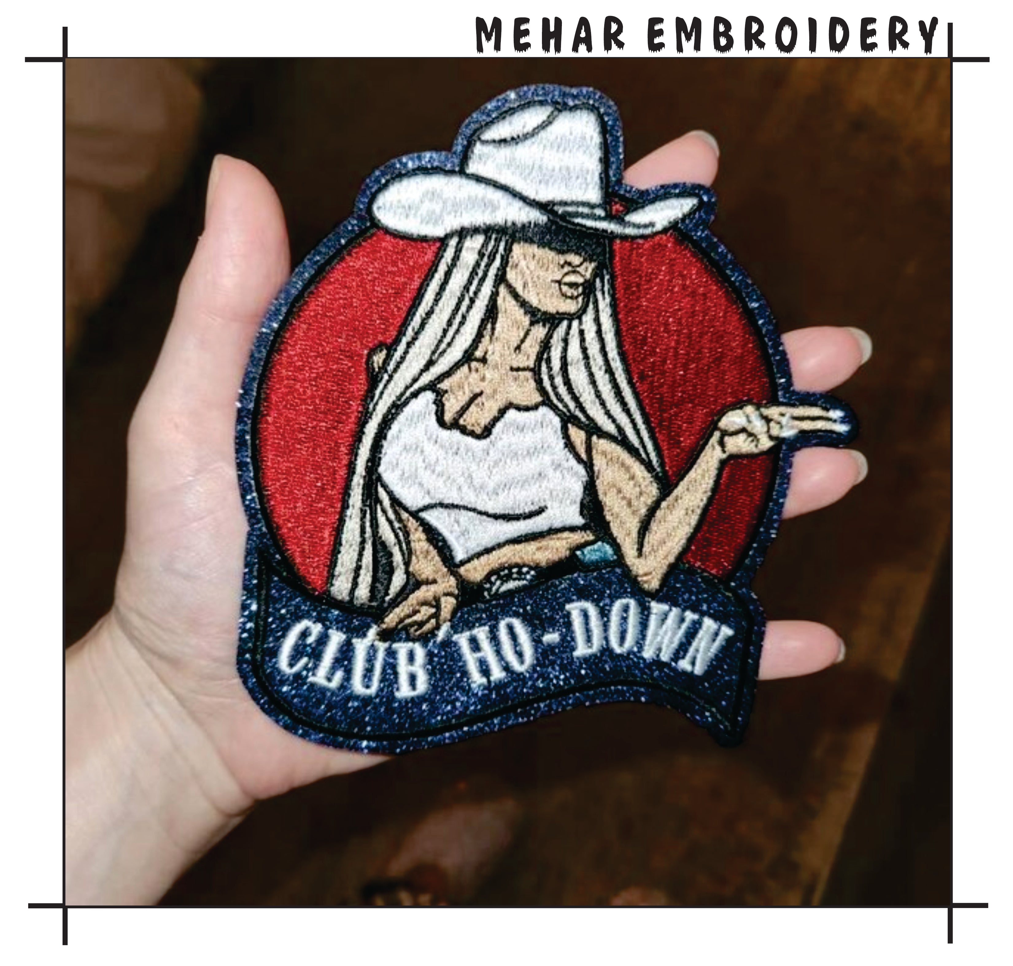 Cowgirl Club Ho-Down Embroidery, Sexy Western Girl Digital File