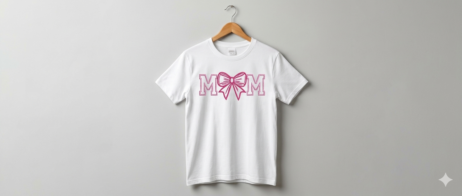 Coquette Bow "Mom" Embroidery Design – Girly Ribbon Machine File for Sweatshirts