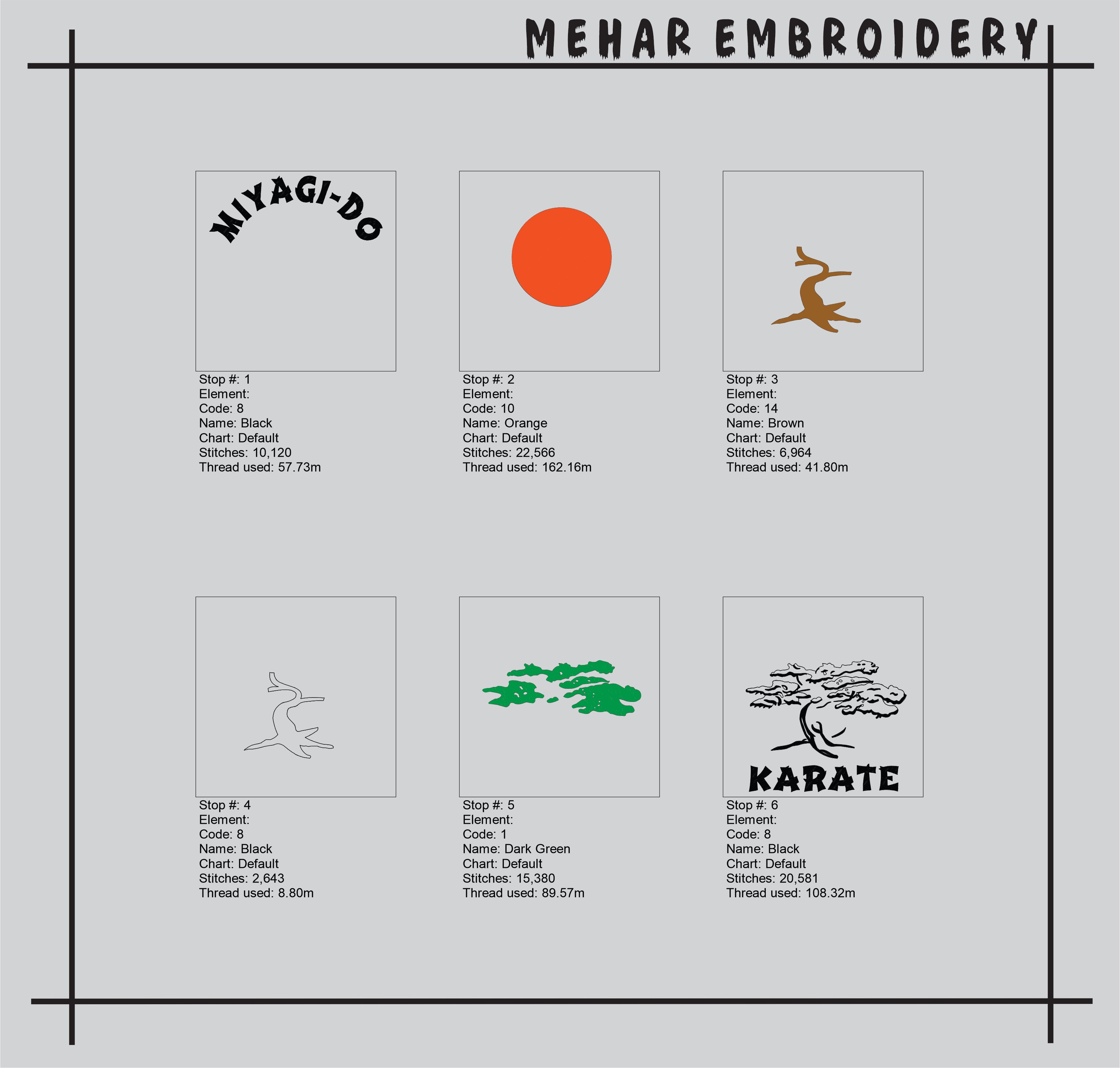 Miyagi-Do Karate Embroidery Design, Bonsai Tree Machine Embroidery File